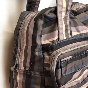 Lug Travel Puddle Jumper Packable Tote Bag Lightweight Purple Gray Striped